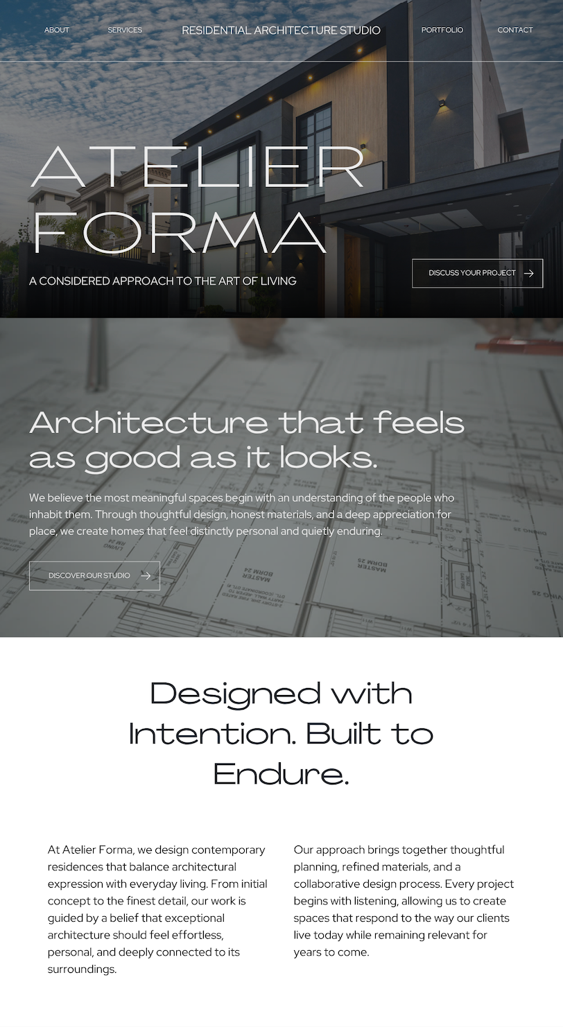 Atelier Forma — Concept Website Design