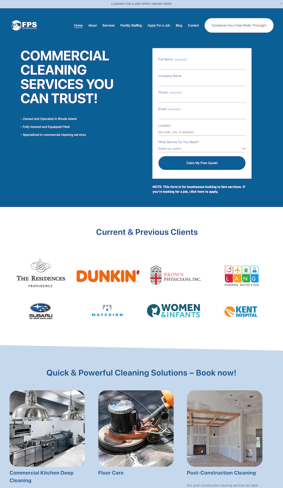 FPS Cleaning Services — A Website Built for Growth
